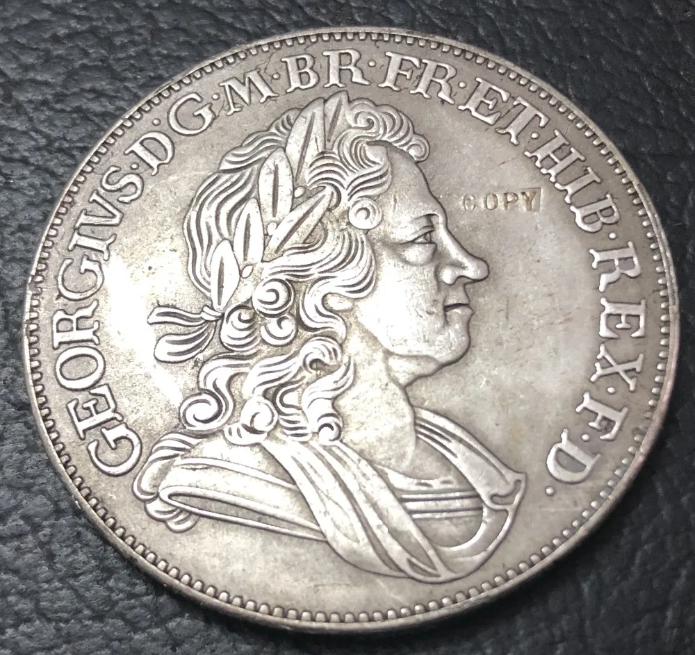 1723 Великобритания 1 Корона Посеребренная копия монеты