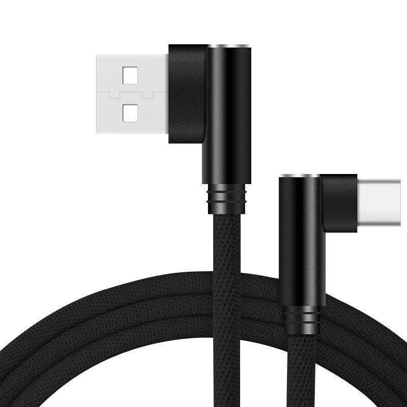 Кабель USB Type C с нейлоновой оплеткой 90 градусов для Samsung S10 S9 Plus S8 кабель быстрой