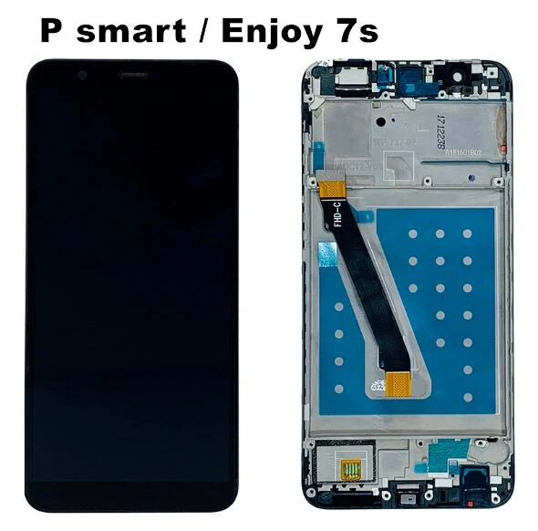 

For Huawei P Smart LCD Display Touch Screen Digitizer Assembly For Huawei P Smart Enjoy 7S LCD With Frame FIG LX1 L21 L22 Black