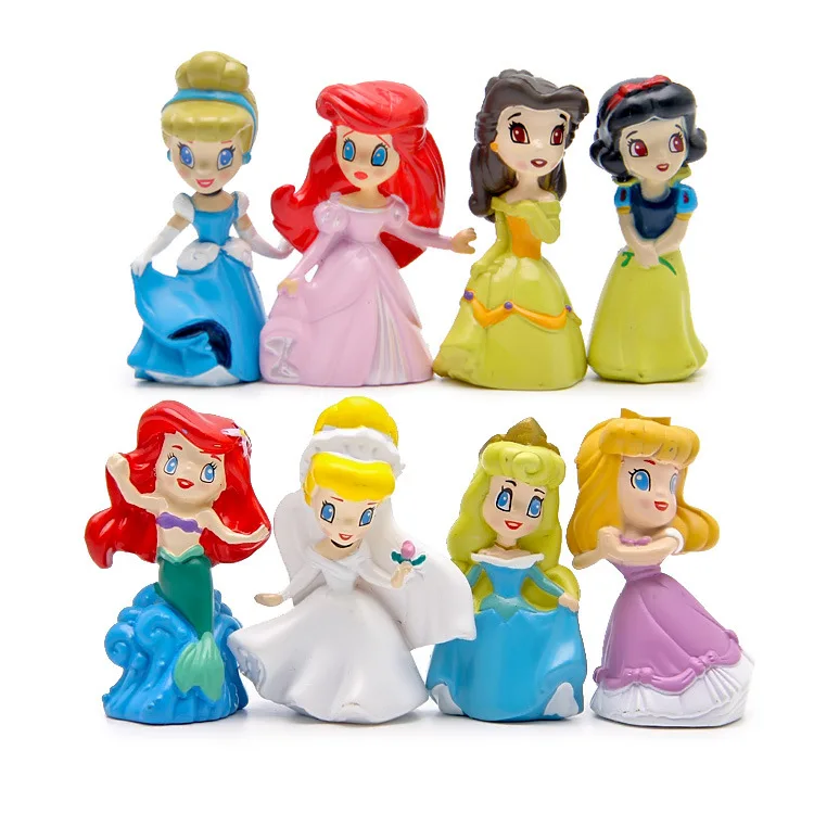 

8pcs Mermaid princess doll toys miniature flower pots macetas decorativas figurine mini garden accessories resin craft