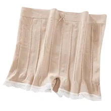 Женские летние защитные штаны, кружевные бесшовные сексуальные трусики с бантиком, хлопковые трусики под юбку, шорты Tangas# A