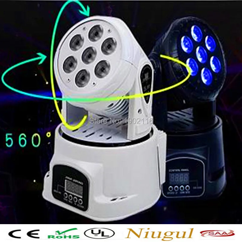 

Best quality high brightness 7x12w LED Moving Head RGBW DMX512 Mini LED Wash light with advanced 14 Channels Free Shipping
