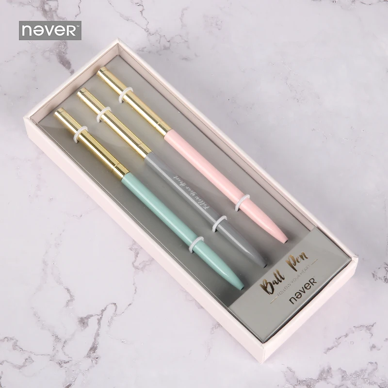 Металлическая шариковая ручка серии Never Pink подарочный набор канцелярских
