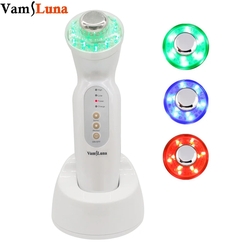  LED Photon Ultrasonic Skin Care Machine Rechargeable For Acne Skincare Face Lift Massager Skin Tigh - 32813933090