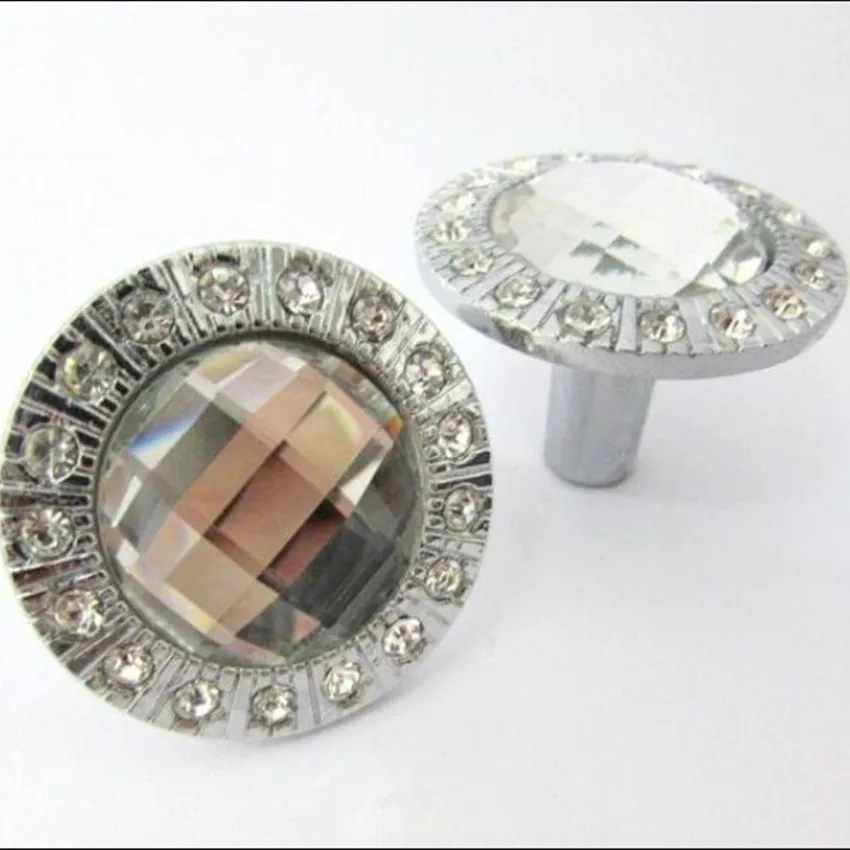 Glass Dresser Knobs Crystal Drawer Knobs Handles Sparkle Clear Diamond