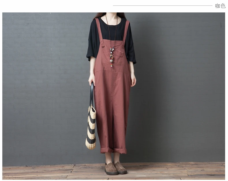 Rompers Womens Jumpsuit Summer Spring Cotton Linen Wide Leg Pants Trousers Overalls Jumpsuits for Women 2019 Plus Size Pantalon 6