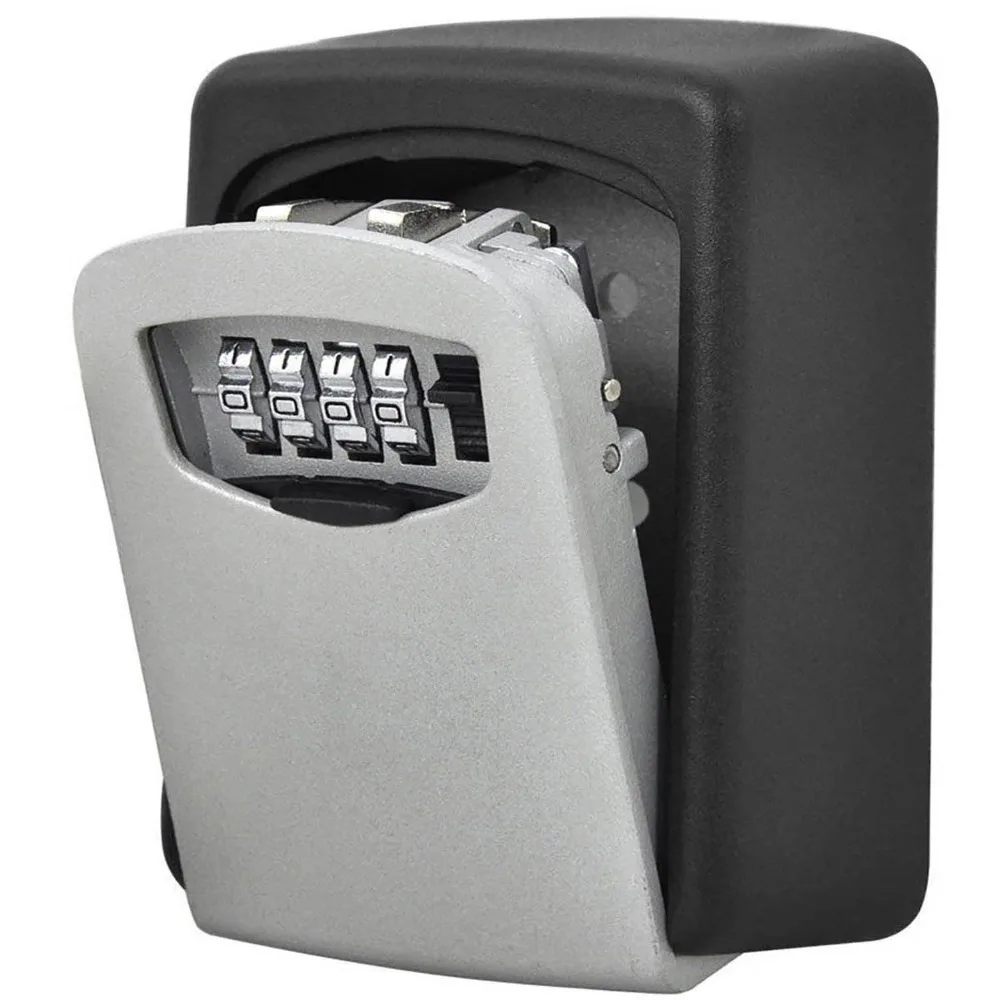 

Wall Mounted Key Storage Organizer Boxes with 4 Digit Combination Lock Spare Keys Organizer Boxes Metal Secret Safe Box