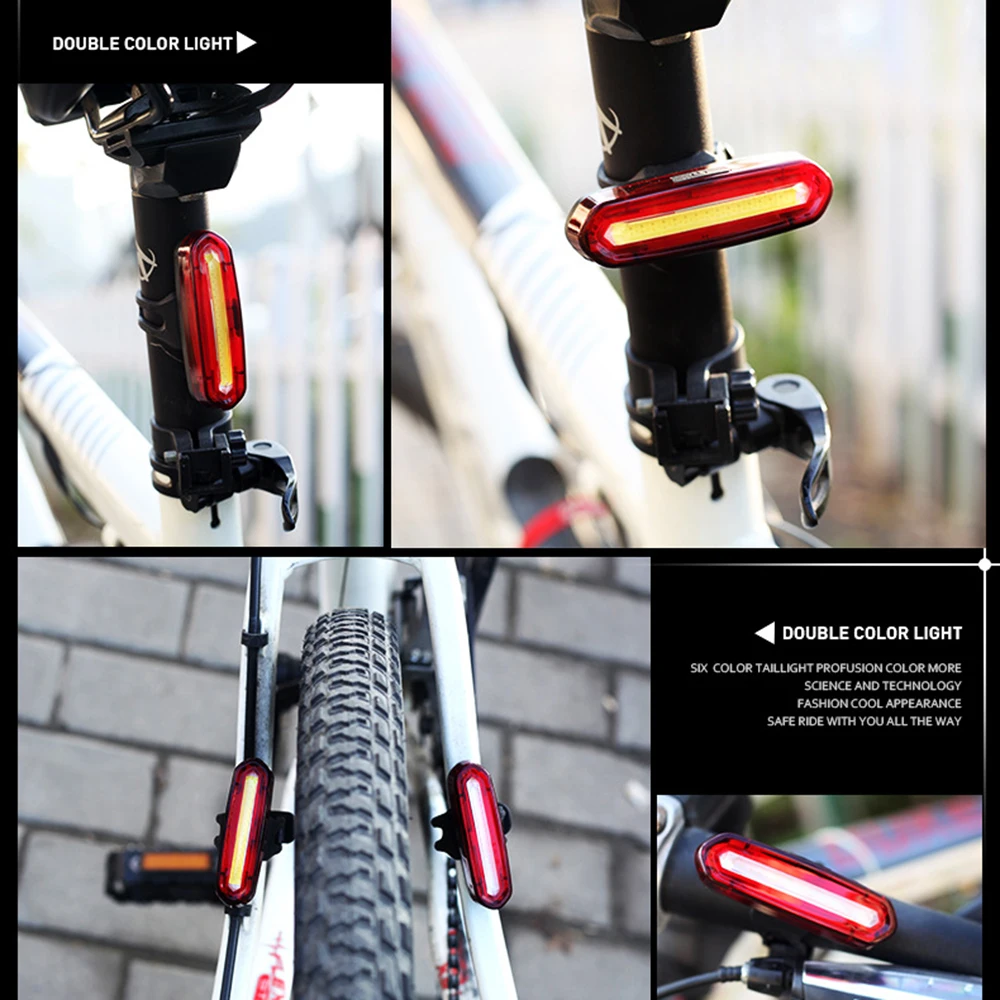Новая велосипедная лампа 120 лм перезаряжаемый светодиодный USB COB задний фонарь для горного велосипеда задний фонарь MTB Предупреждение задняя фара велосипеда