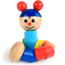 Переменчивая форма червь твист кукла дети красочные познание Playmate Забавный развивающий подарок деревянная игрушка для малышей