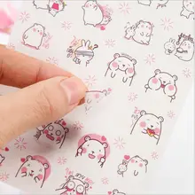 6 Pages/Pack Cute BOBO Bear In Love Decorative Planner Sticker DIY Diary Scrapbooking Phone Index Seal Stickers Children Gift