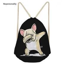 Nopersonality милый Французский бульдог печати шнурок Сумка для женщин маленькие дети девочки рюкзак мини Школьный Рюкзак Для Хранения Backbags