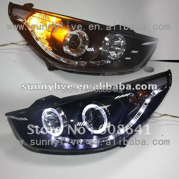 

For HYUNDAI Tucson IX35 LED Headlight Angel Eyes V2 Type