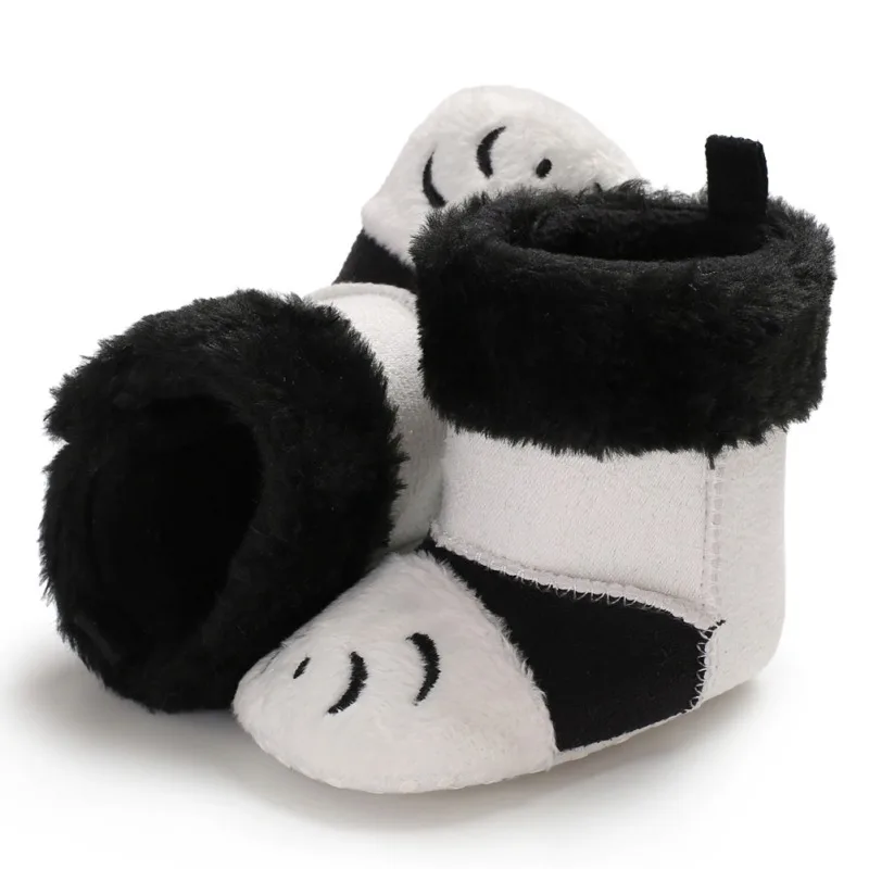 Мода для новорожденных зимние Супер Теплый Патч загрузки для новорожденных Для маленьких мальчиков и девочек милая мягкая подошва крытый детская обувь