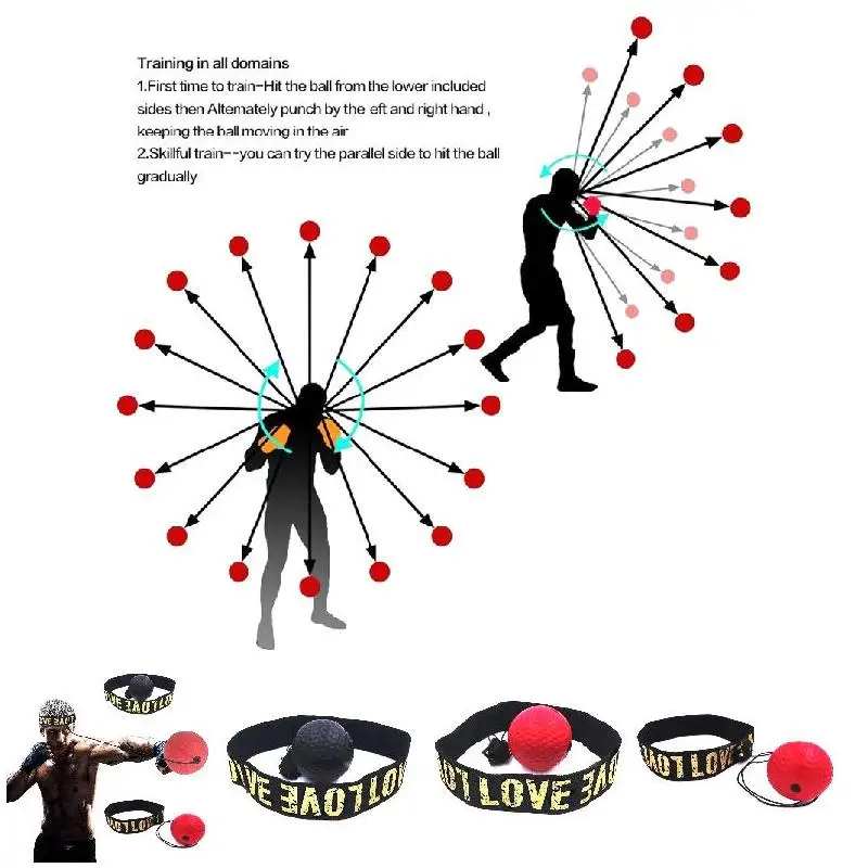 

Newly 1 Set Hand Eye Training Head-Mounted Boxing Reaction Ball Raising Reaction Force BF88