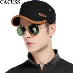 Cacuss бренд Повседневное Для мужчин высококачественного хлопка армии Кепки кожаный козырек Бейсболки для женщин Обувь для мальчиков с