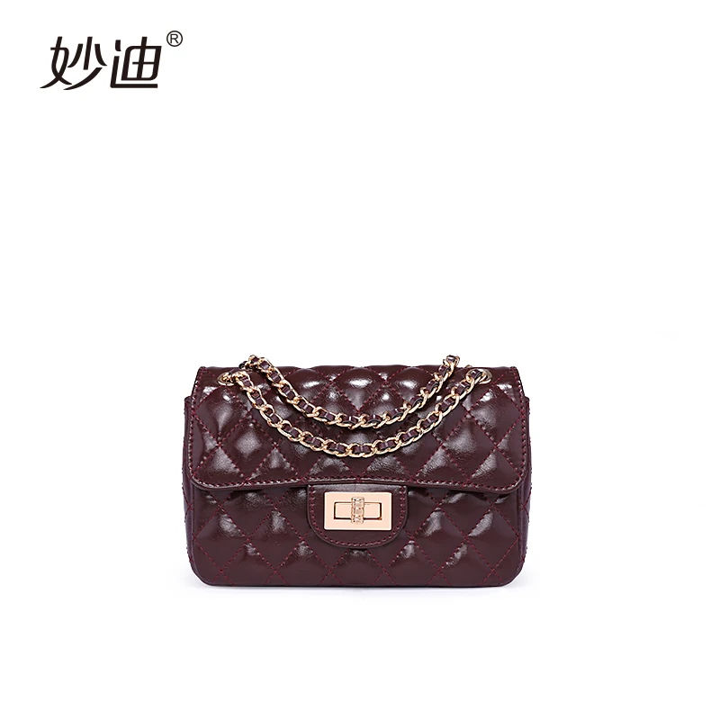 

MOOD a new diamond-shaped chain bag for ladies the latest version of the retro simple cowhide single-shoulder free shipping