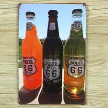 "Маршрут пива 66" Винтаж металлические знаки домашнего декора Дом Офис Ресторан Бар Металл картин 20x30 см