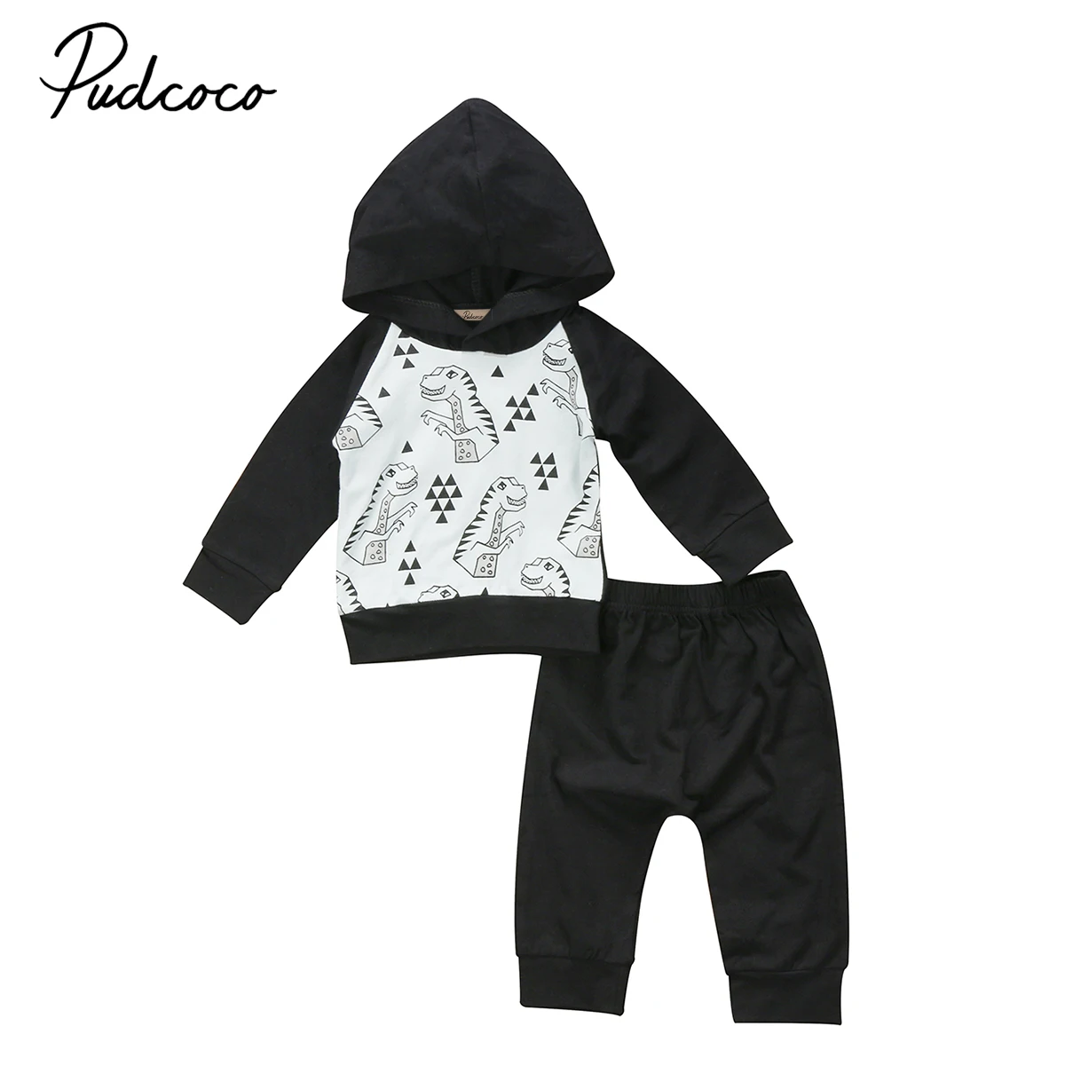 

Cute Newborn Baby Boys 2018 New Clothes Tops Hooded Long Sleeve T-shirt Harem Pants Set Outfits 0-24M