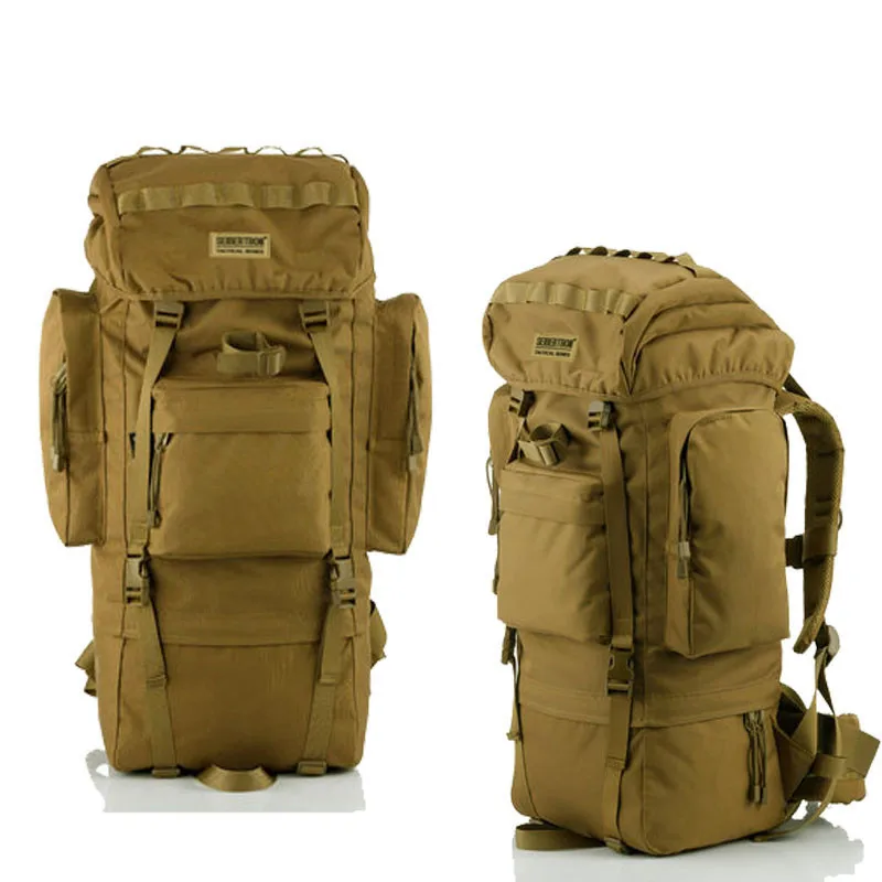 

Seibertron Hiking Packs Outdoor Backpack 65L Nylon Fabric Waterproof Backpacks Solid Color Adjustable Shoulder Straps Two Colors