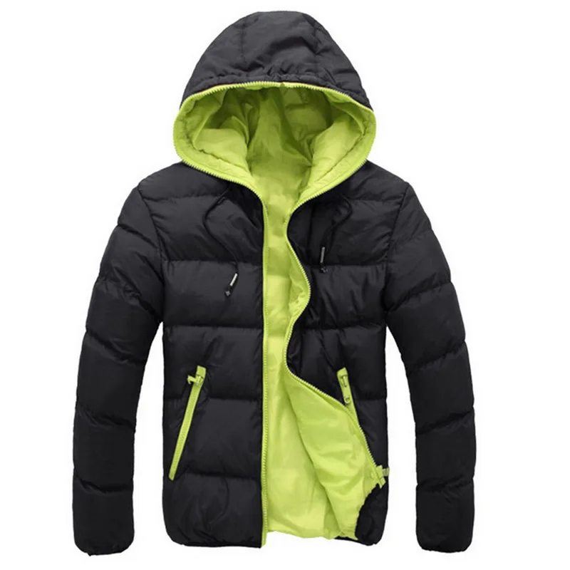 

MJARTORIA Men's Sport Slim Fit Hooded Puffer Jacket Outdoor Hiking Camping Sports Cotton Jackets Warm Coat for Winter and Autumn