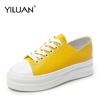 

Brand Leather Small white shoes woman spring autumn wild wear students flat shoes women's shoes casual thick bottom Sneakers