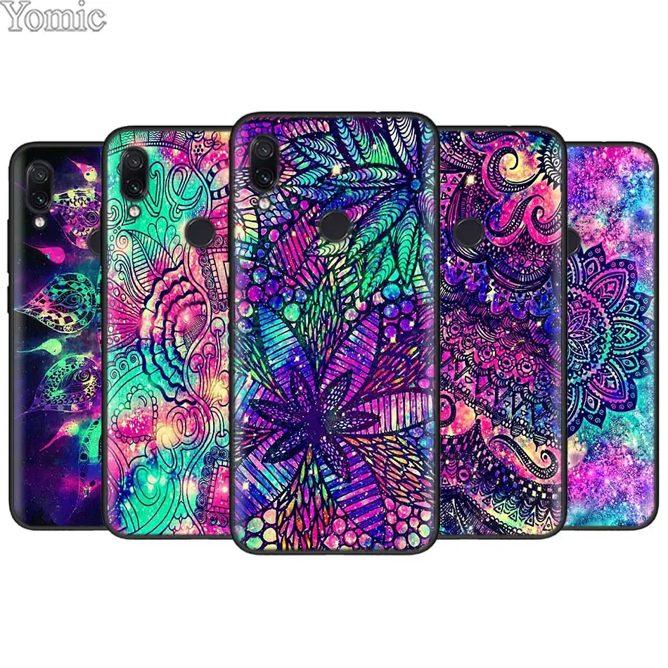 

Mandala sunflower mandala Black TPU Soft Case for Xiaomi Redmi 7 6 5 Note 7 5 6 Pro 4X 5A 6A S2 GO Poco F1 Silicone Case Cove