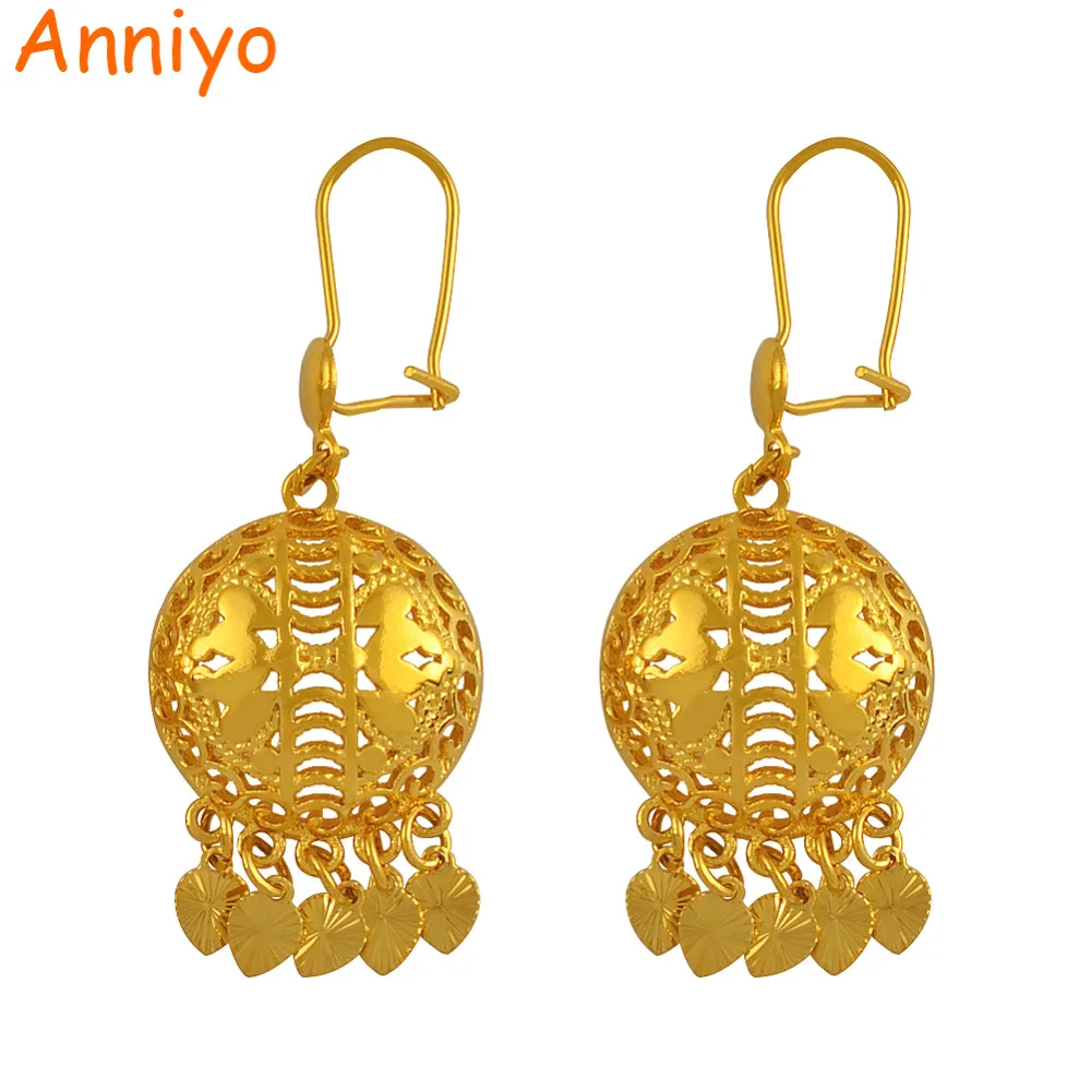 

Anniyo Africa Earrings for Women Gold color Round Earrings Ethiopian Fashion Jewelry,Indonesia,Nigeria,Congo,arab #043102
