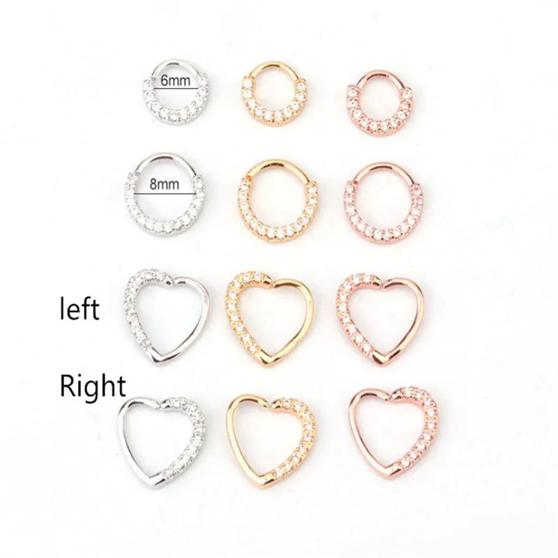 

2018, European and American puncture jewelry temperament popular micro Round Nose Ring Earrings charm 1pcs