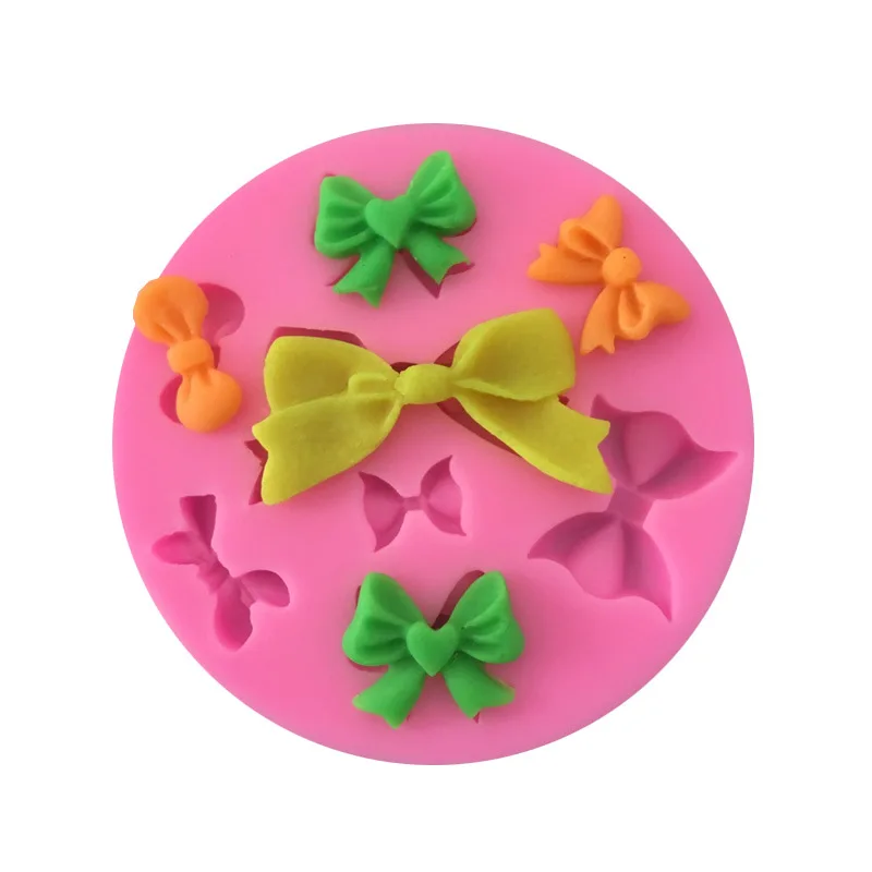 

High quality 3D Mini bow chocolate wedding cake decorating tools DIY baking fondant silicone mold Tool Mould