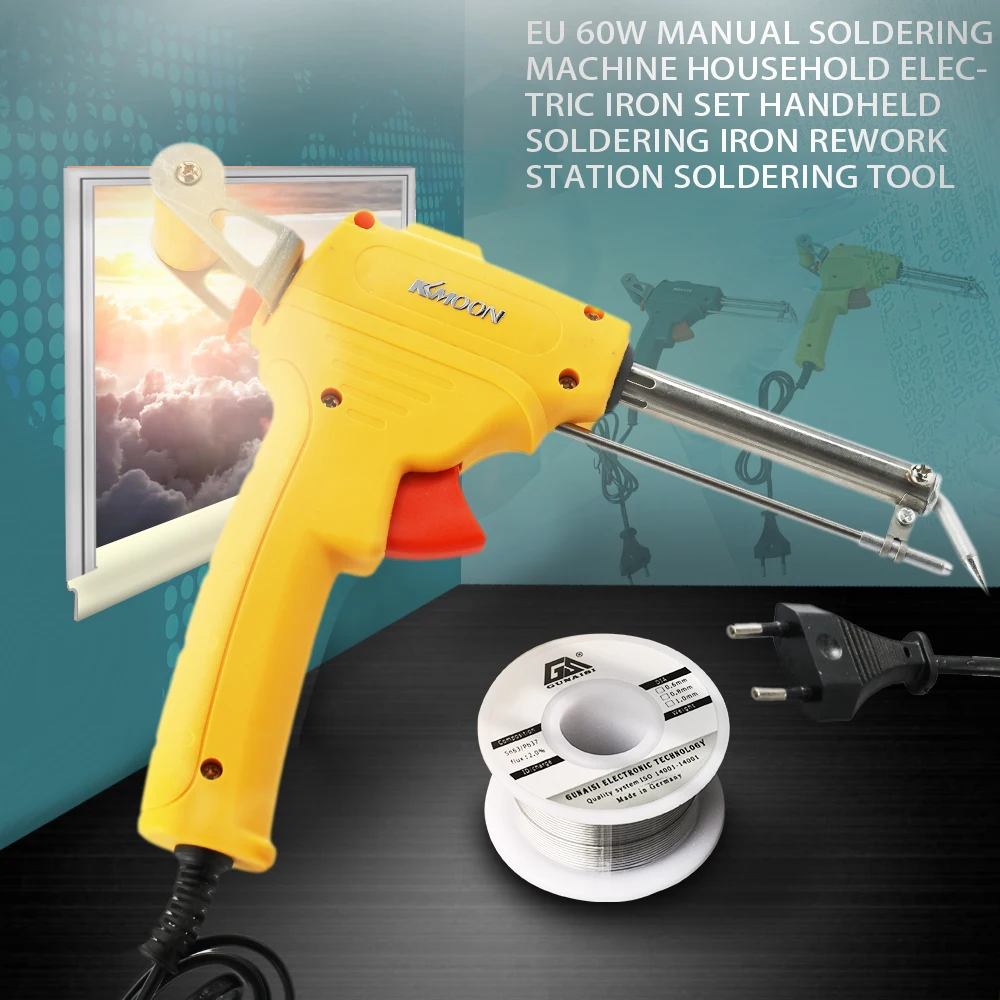 KKMOON EU 60W Manual Soldering Machine Household Electric Iron Set Handheld Soldering Iron Rework Station Soldering Tool