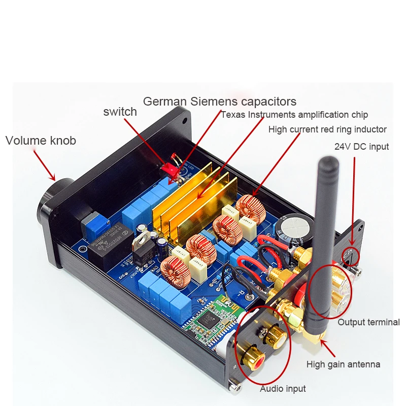 Hi-Fi аудио Плата усилителя 2*50 Вт TPA3116 Мини Bluetooth 4,0 Цифровой TPA3116D2 усилитель домашний аудио Алюминий корпус