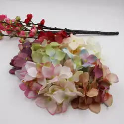 DIY/5 шт искусственная Гортензия голова Шелковый цветок Сакура свадебный головной убор Венок на запястье брошь искусственный цветок для