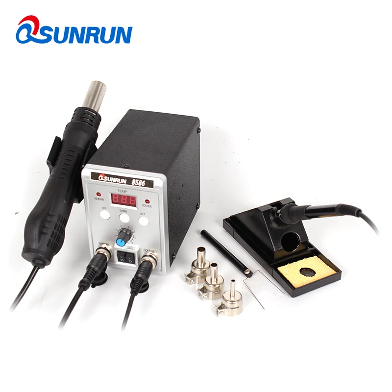8586 700 Вт 110 В/220 В Qsunrun 2 в 1 SMD паяльная станция сварочный паяльник набор