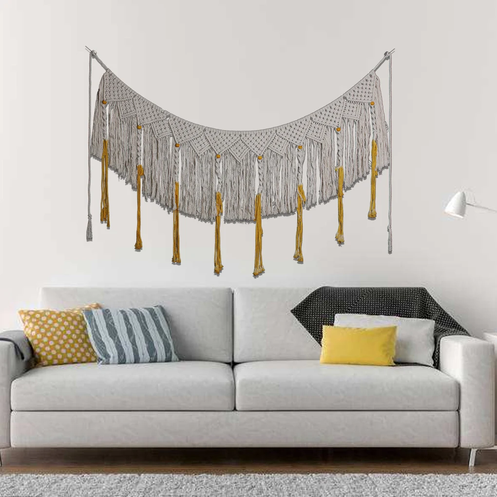 

90X158cm High Quality Handmade Color Cotton Thread Handwoven Hanging Wall Tapestries Background Decoration Bohemia Tapestry