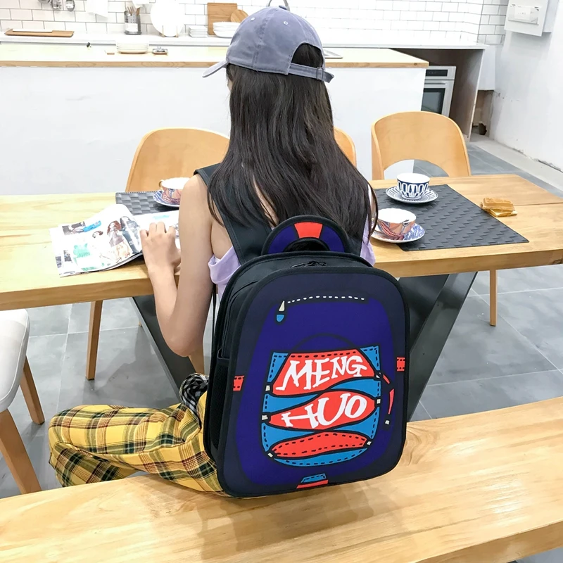 Menghuo New 3D Anime Cartoon Women Backpack School Bag Nylon 2D Style Travel Drawing Book Backpack Mochilas for Teenagers Gilrs (45)