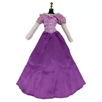 

Handmade Fairy Tale Copy Rapunzel Princess Purple Dress Long Sleeve Costume Dress Up Clothes For 17'' Doll Accessories Toy