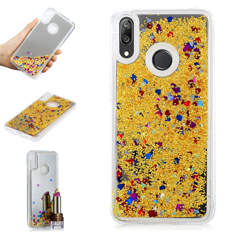 Чехол для телефона Dynamic Liquid Quicksand с блестками Huawei Y9 2019 Y7 зеркальный чехол задняя