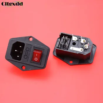 

cltgxdd 10pcs AC Power socket 10A 250V with Rocker Switch and Fuse Holder IEC 320 C14 Inlet Power Sockets Switch Connector Plug
