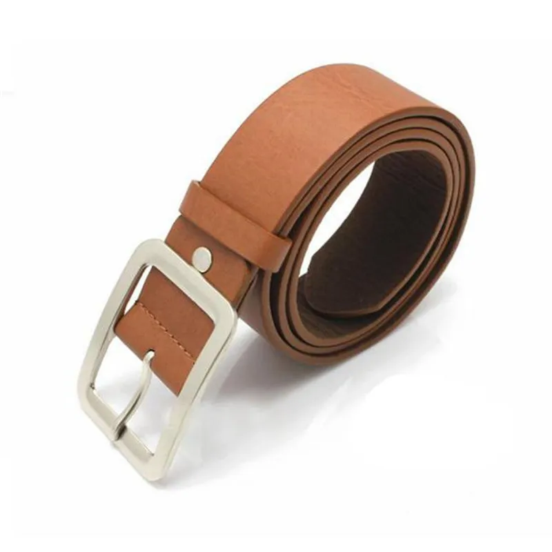 2019 New Mens Artificial Leather Single Prong Belt Men\`s Casual Faux Leather Belt Buckle Waist Strap Belts 40JA305