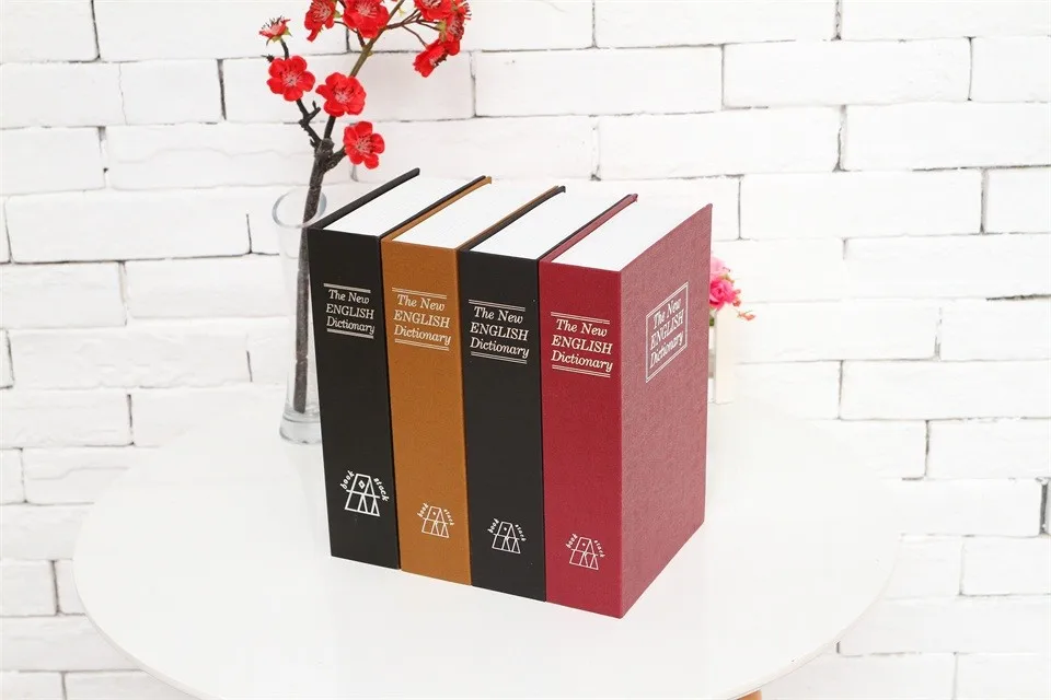 Grande Livro Cofres Ocultos Simulação Dicionário Cofre Chave Bloqueio de Senha Segurança Aço Organizador Stash Box Escritório em Casa Tamanho l 9 cofres escondidos