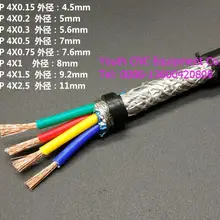 Кабель Farrow RVVP, 1 м Высокое качество 1,5^ мм2 4 ядра экранированный кабель для шпинделя, инвертора и Шагового мотора, электрические кабели