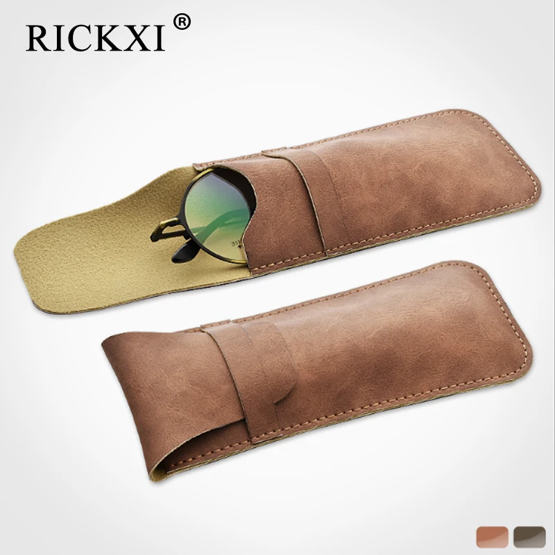 Soft Eyes Reading Glasses Bag PU Leather Pocket Glasses Pouch For Men
