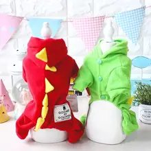 Invierno Ropa de Abrigo Para Perros Pequeños Ropa Para Perros Perrito Gato Lindo Dinosaurio Mascota de Algodón Perro Jumpsuits Albornoz Pijamas Para Perros