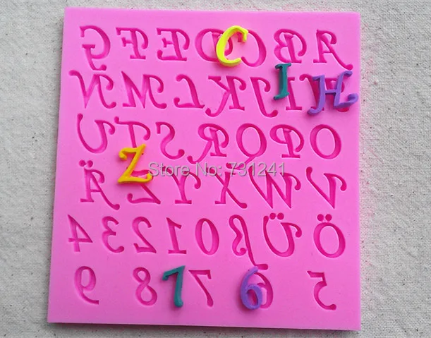 

Design 450 Capital Letters and Numbers Silicone 3D Cake Fondant Mold, Cake Decoration Tool, Food Grade Material