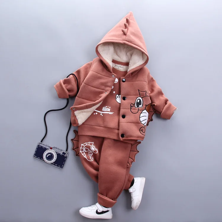 

Baby Boys Girls Winter Thicken Warm Clothes Christmas Clothing Set Kids Snowsuit Clothes Set Children New Years Outfit 3Pcs Suit