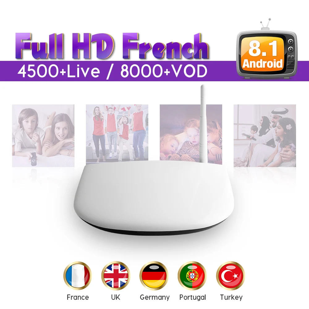 

IP TV France Subscription Box Android 8.1 SUBTV Code 1 Year IPTV Channels France Arabic Belgium Canada Turkish Portugal Poland