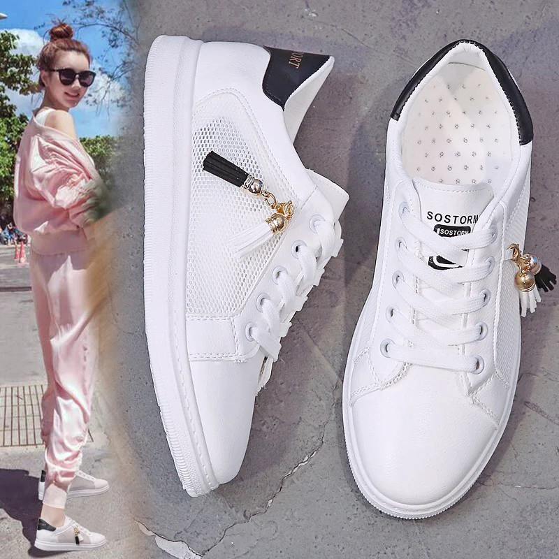 

2019 spring new white shoes women platform ladies casual shoes comfortable breathable mesh white sneakers women