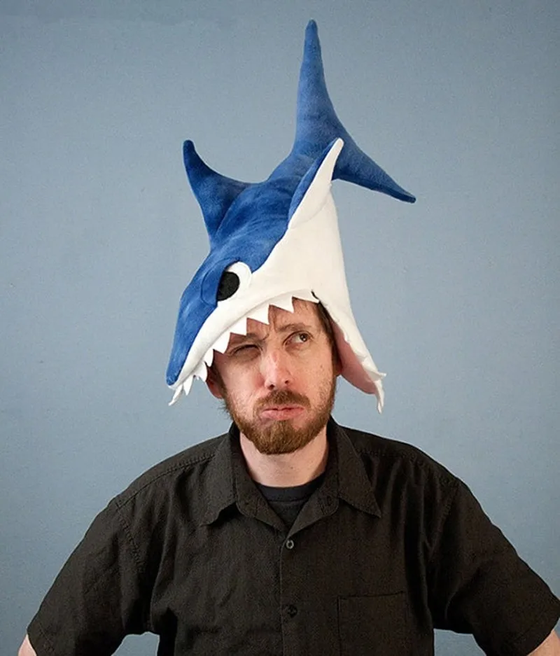Novelty Plush Shark Hat Geek Fleece 
