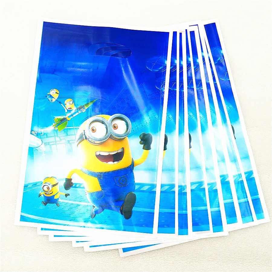 

10pcs/lot Minions Gift Bag Party Decoration Plastic Candy Bag Loot For Kids Birthday/Festival Baby Shower Party Supplies Favors