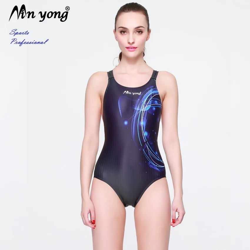 Cheap Price of  MY8001 Minyong Professional Women One-piece Sports Swimsuit Competition Type Female Triangle Swimwe